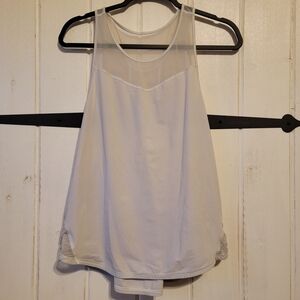 Lululemon Tank Top Sheer White Athletic Active Gym Basic Size 8